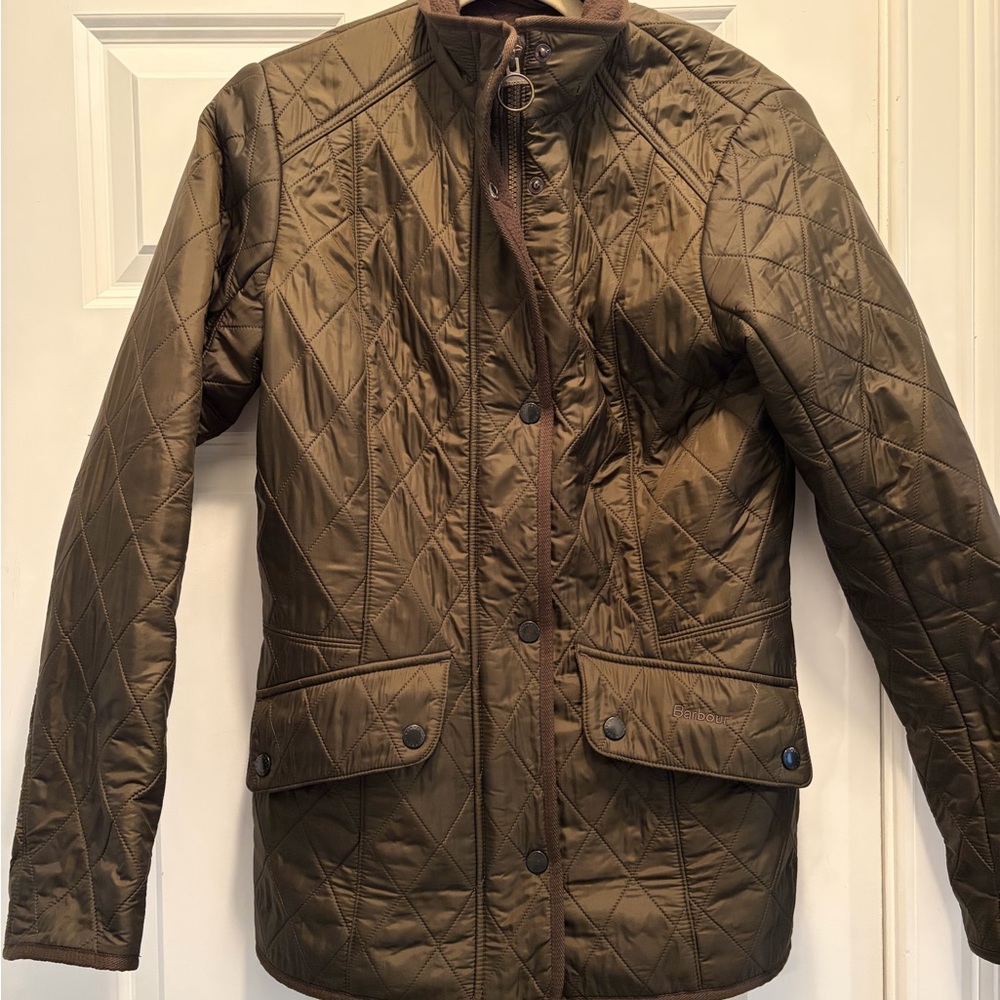 Barbour Olive Quilted Utility Jacket